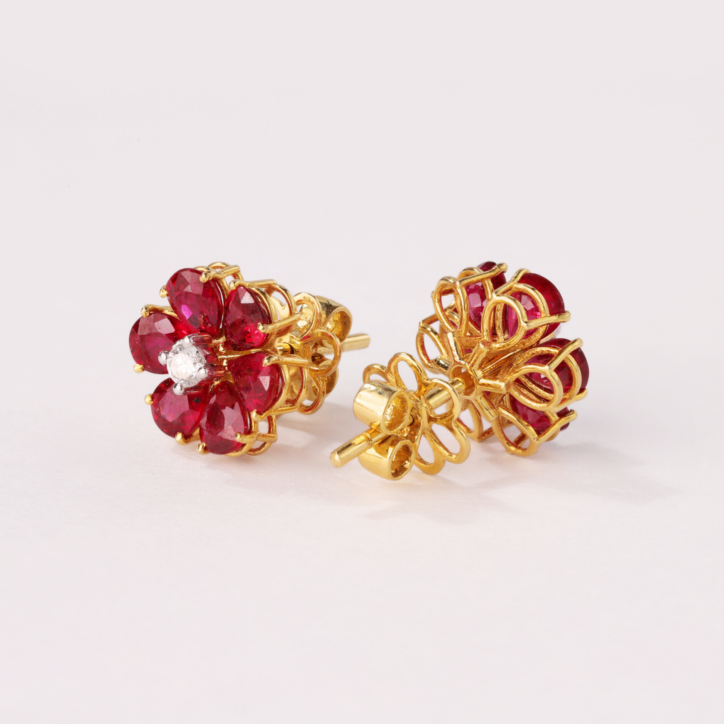 Fleur Ruby Diamond Earrings