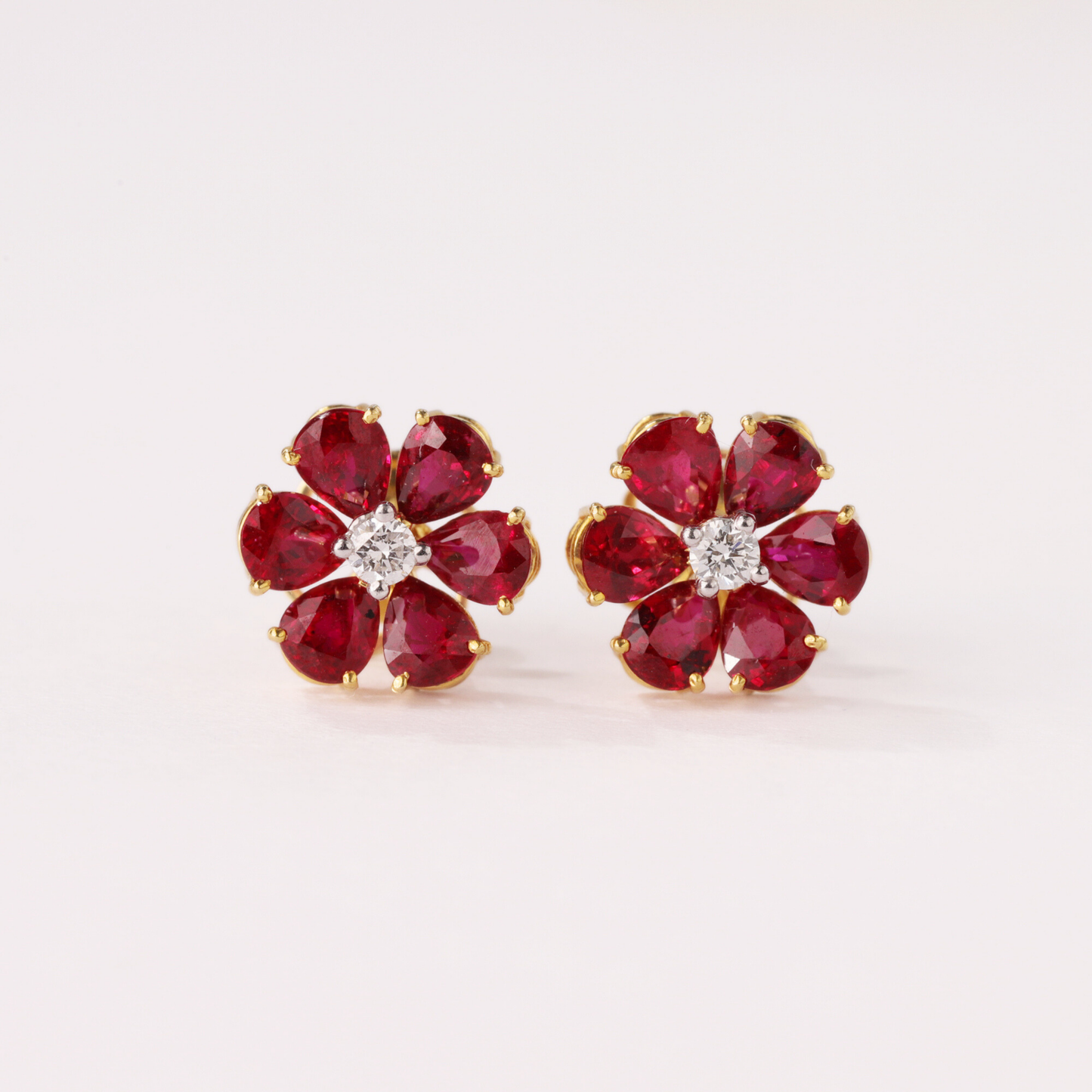 Fleur Ruby Diamond Earrings