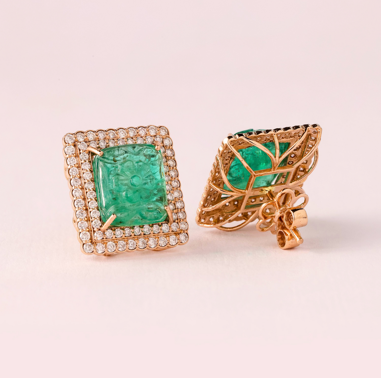 Aurora Verde Square Earrings