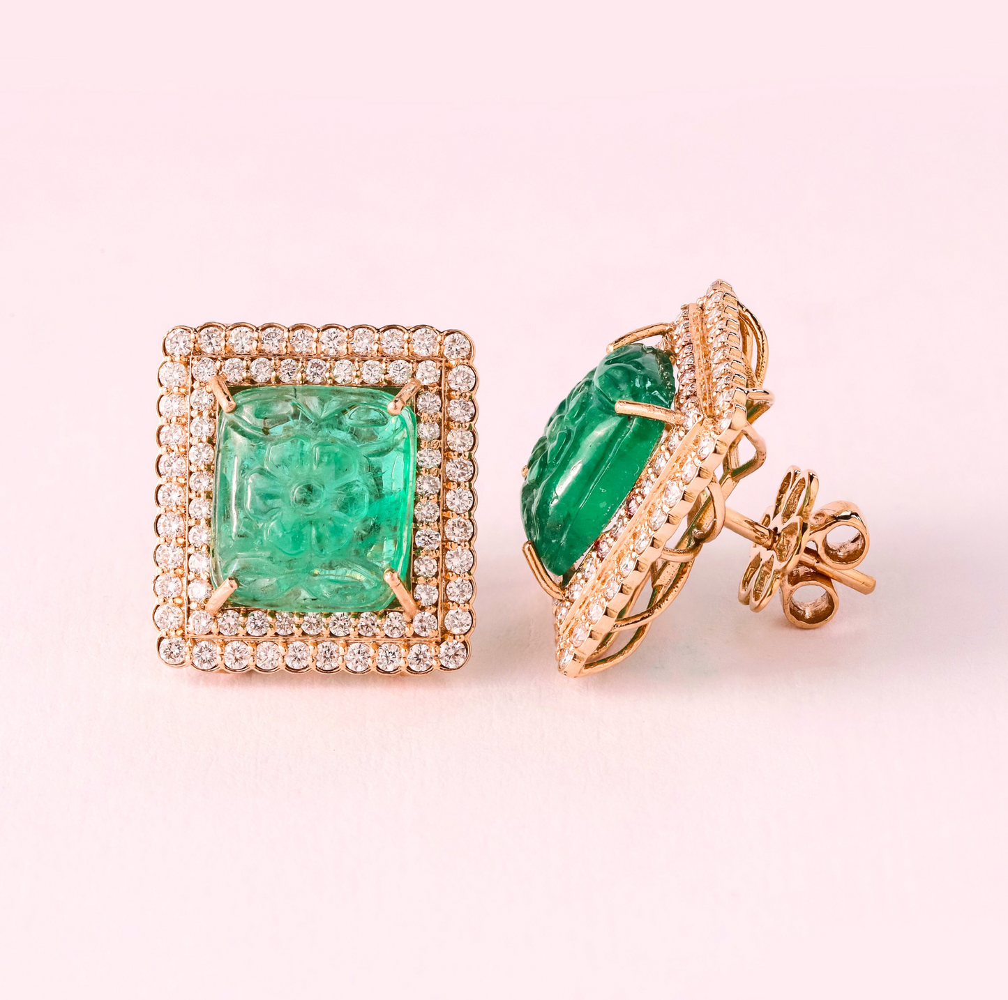 Aurora Verde Square Earrings